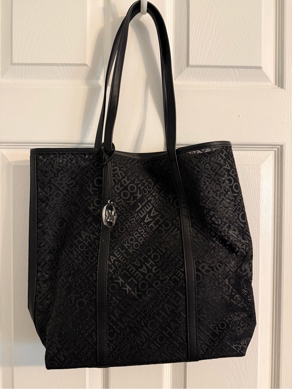 Michael Kors Black Logo Jacquard Tote